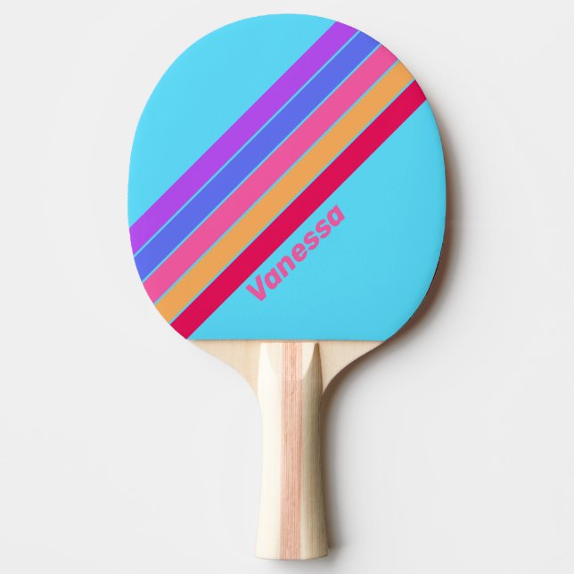 Havsglas med namn randigt pingisracket (Framsidan)