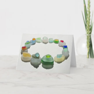 Havsglas, strandglas, sällsynt färg, blank kort