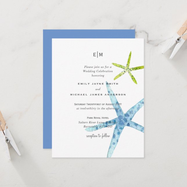 Havsglaset Färg Beach Ocean Life Bröllop (Fram/Back In Situ)