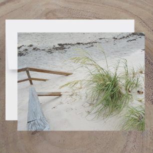 Havsgräs och vit sanddyn Strand Fotografisk Anteckningskort