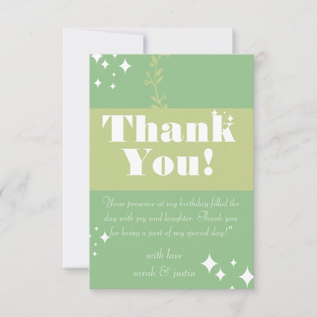 Havsgrön födelsedags kort (Framsida)