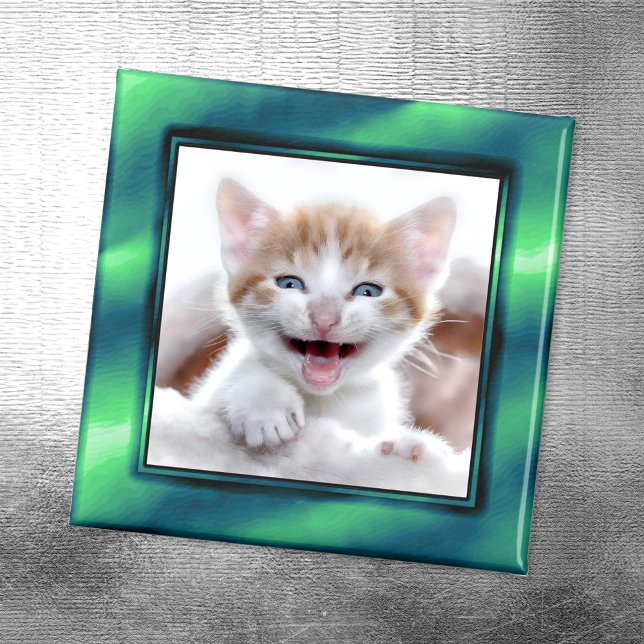 Havsgrön fotoborder magnet (Add Your Own Photo)