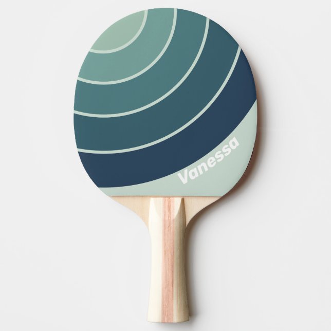 Havsgrön Nostalgisk Cirkulär Rand med Namn Pingisracket (Framsidan)