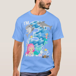 Havshajar och Sjöjungfruar 3:e födelsedagen 3 år g T Shirt