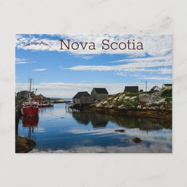Havshamn i Nova Scotia Kanada Vykort (Framsida)