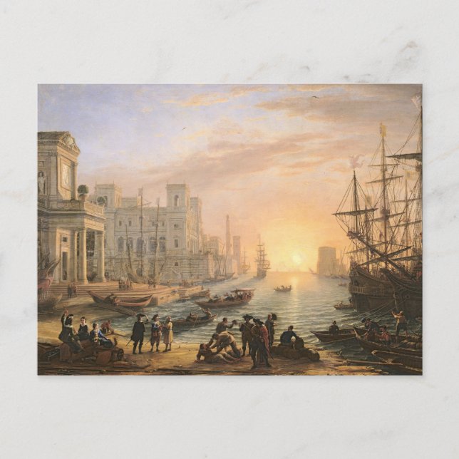 Havshamn i Sunset, 1639 Vykort (Framsida)