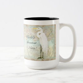 Havshäst, kust- strand för underbar Egret - Två-Tonad Mugg