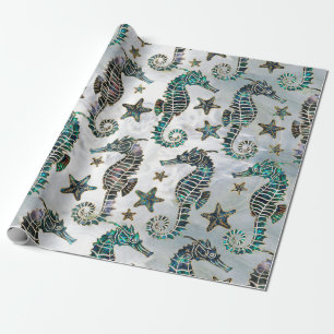 Havshäst Starfish Abalone Mönster Presentpapper