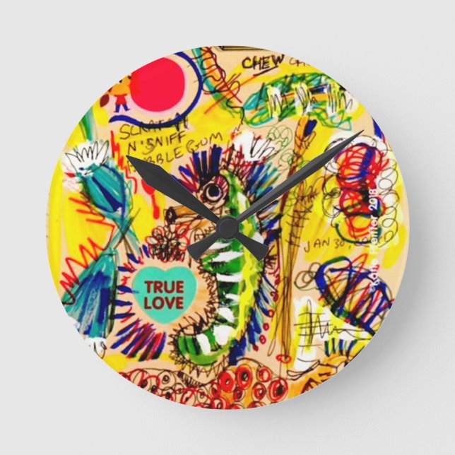 havshästgrafitti rund klocka (Framsida)