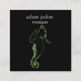 Havshästkonst kvadrerar visitkorten fyrkantigt visitkort