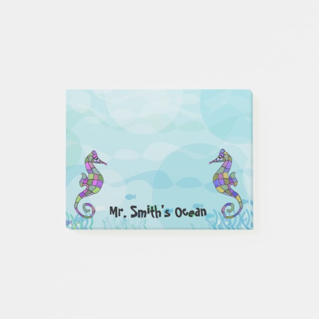 Havshästlärare postar det noterar post-it block (Framsida)