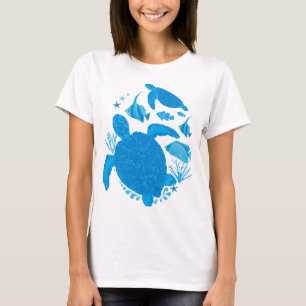 Havshavssköldpaddor under havets marina vildliv t shirt