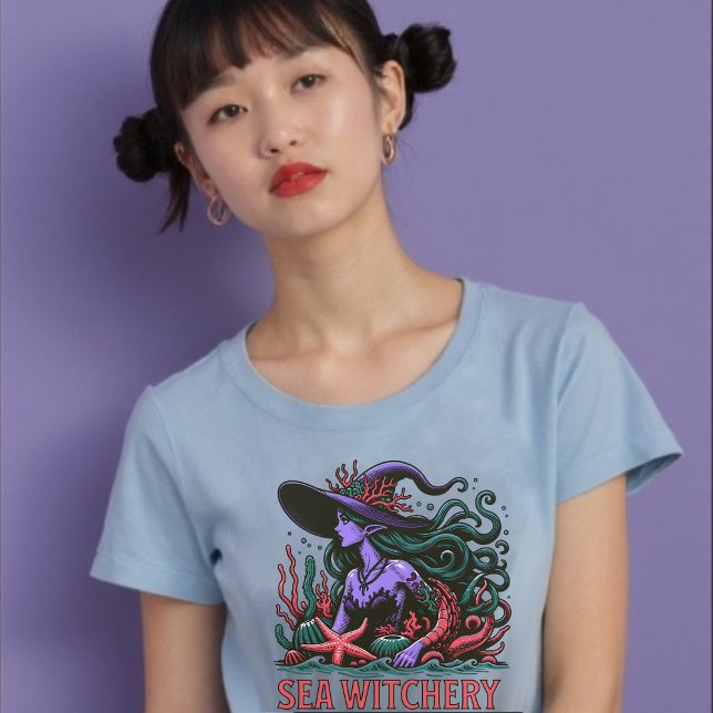 Havshäxeri Bläckfisk Siren Strand T Shirt (Sea Witchery Octopus Siren Beach T-Shirt)