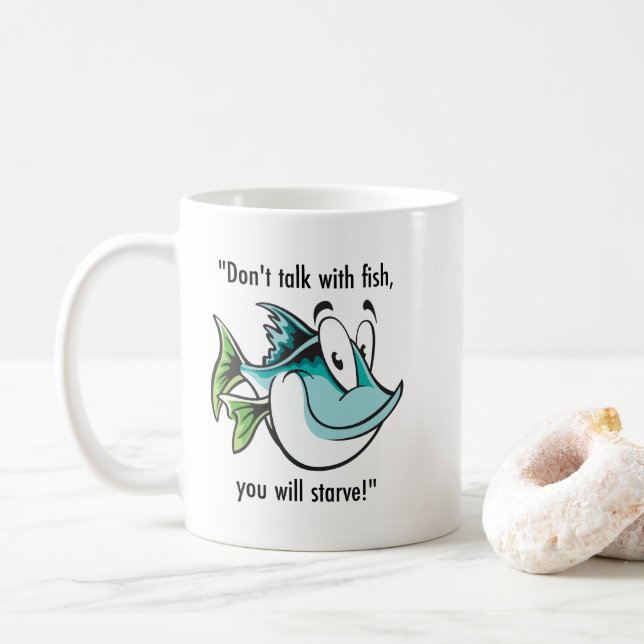 Havsinspirerad mode pratar inte med fiskar  kaffemugg (Med munk)