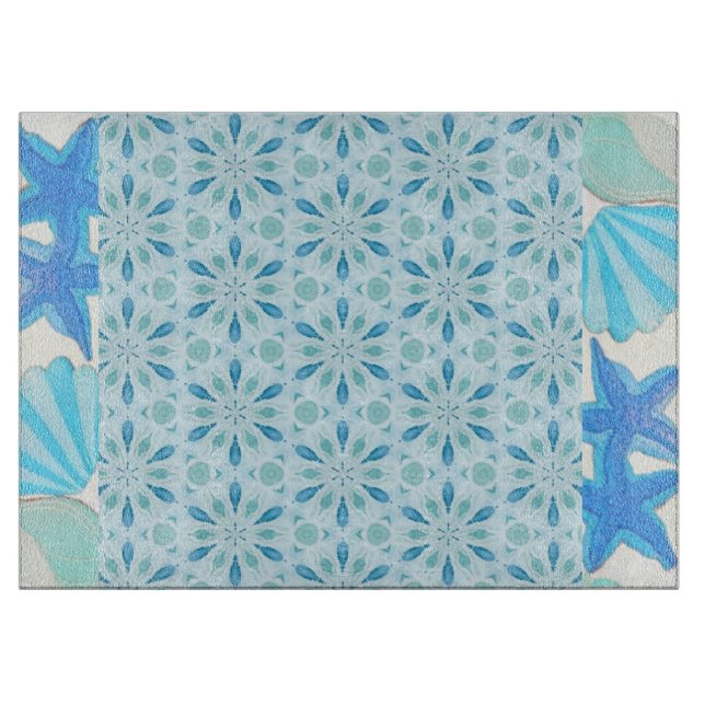 Havsinspirerad utskrift med stjärnfiskkaka (Framsidan)