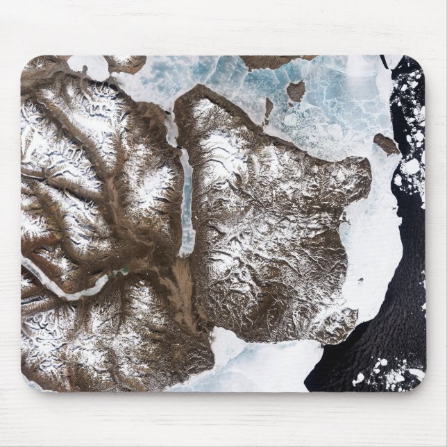 Havsisen linjer vid kustlinjen i östra Greenlan Musmatta (Framsidan)