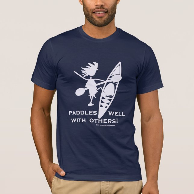 Havskajaken paddlar väl vit t shirt (Framsida)