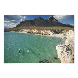 Havskajakpaddlare på Californiaviken vid Isla Fototryck