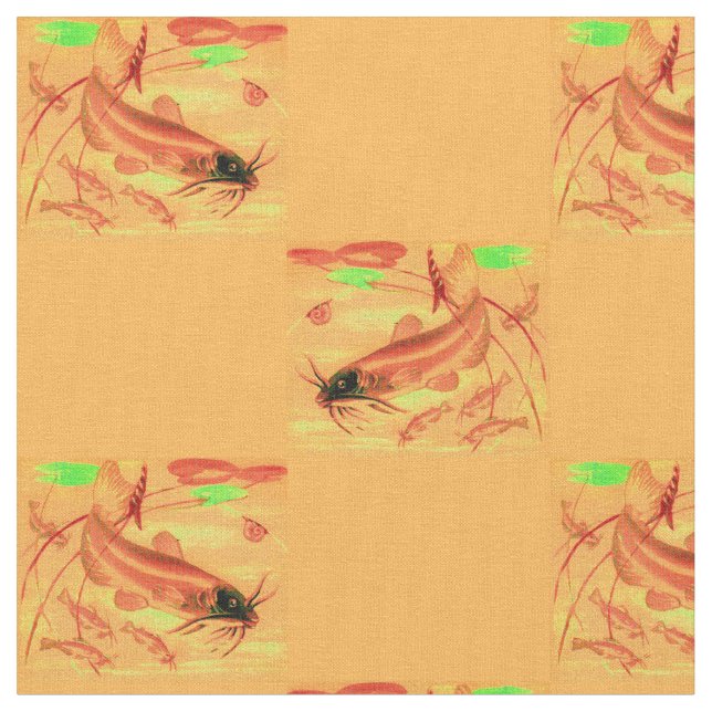 havskatttryck tyg (Närbild)