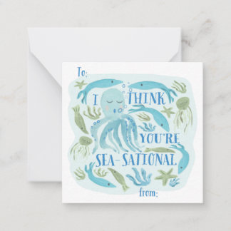 Havsklassrummet Valentine Anteckningskort