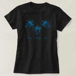 Havsköldpadda, blå digital teckning T-Shirt