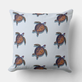 Havsköldpadda dekorativ kudde reversibel