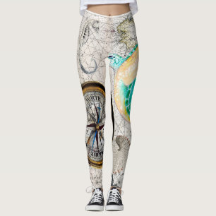 Havsköldpadda Karta Beige Leggings