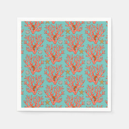 Havskoral med havslevande varelser pappersservett