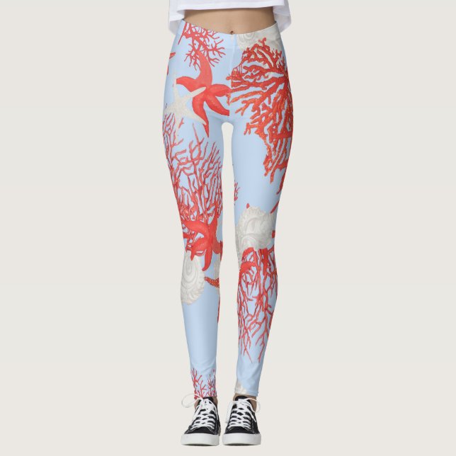 Havskorallager - utskrift med luxury Ocean-Inspire Leggings (Framsida)
