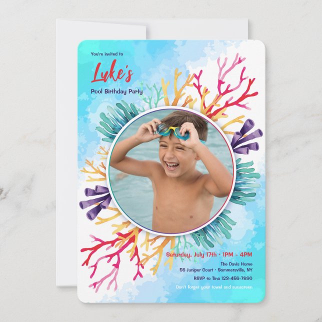 Havskorallfoto Inbjudningar (Framsida)