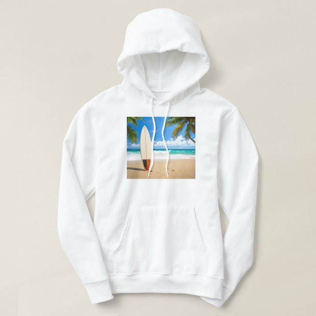 Havskort med fantastisk strand hoodie (Design framsida)