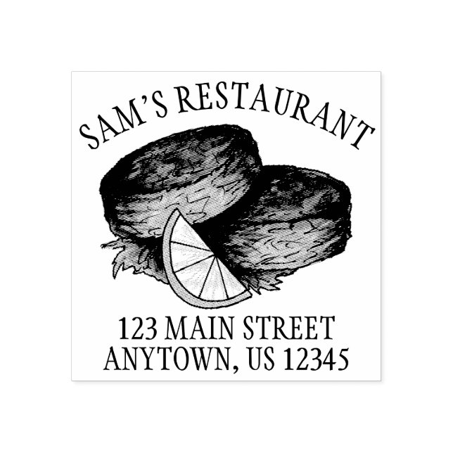 Havskrabba Cakes Crabcakes Restaurant Adress Stämpel (Tryck)