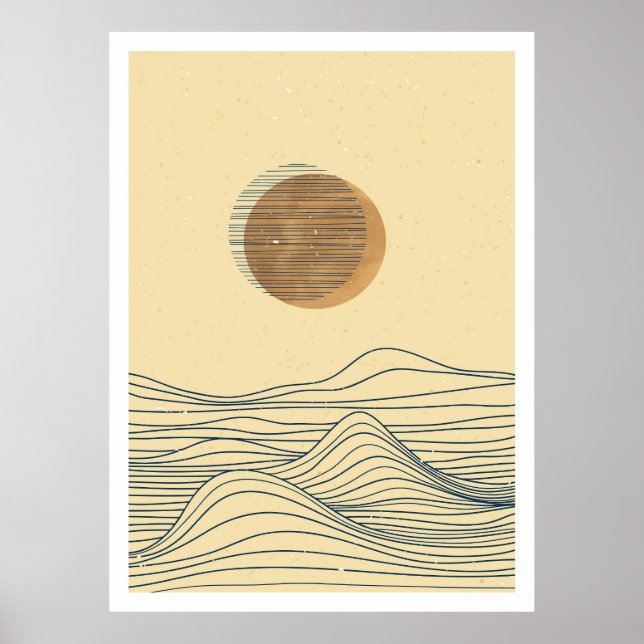 Havslandskap med vågor poster (Framsidan)