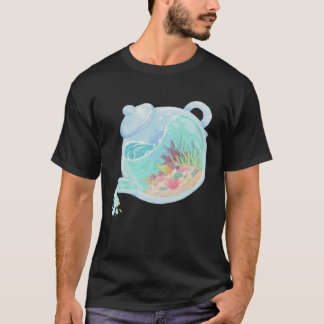 Havslevande fiskar tekanna saltvatten korallrev ak t shirt