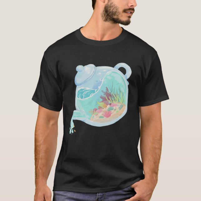 Havslevande fiskar tekanna saltvatten korallrev ak t shirt (Framsida)