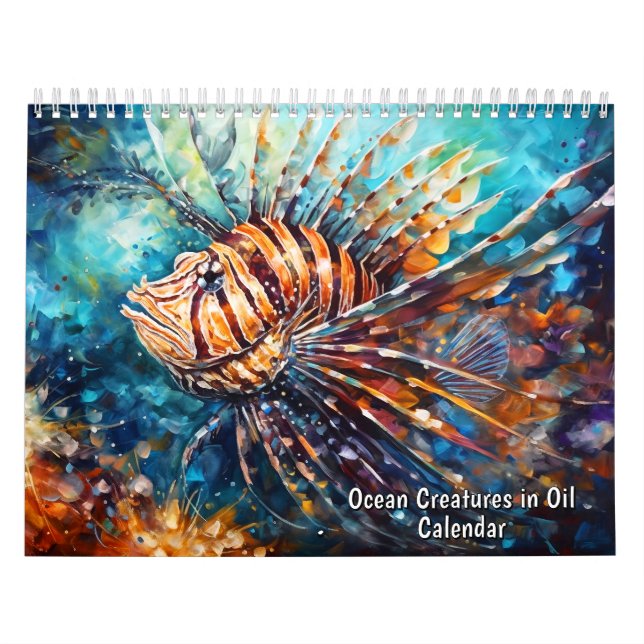 Havslevande i olja – kalender (Omslag)
