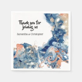 Havslevande Octopus-varelser Sjöliv i marin orange Pappersservett