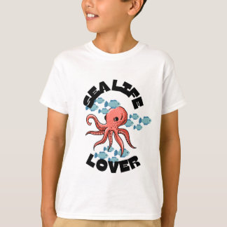 Havsliv älskare bläckfisk Kids Basic T-Shirt