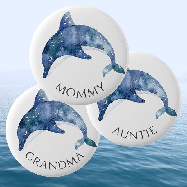 Havsliv Baby Shower Knapp Mamma (Skapare uppladdad)