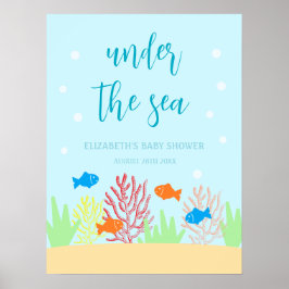 Havsliv Baby Shower Poster