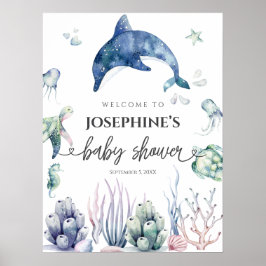 Havsliv  Baby Shower Välkomstskylt Poster