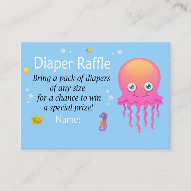 Havsliv Diaper Raffle Biljett (Framsida)