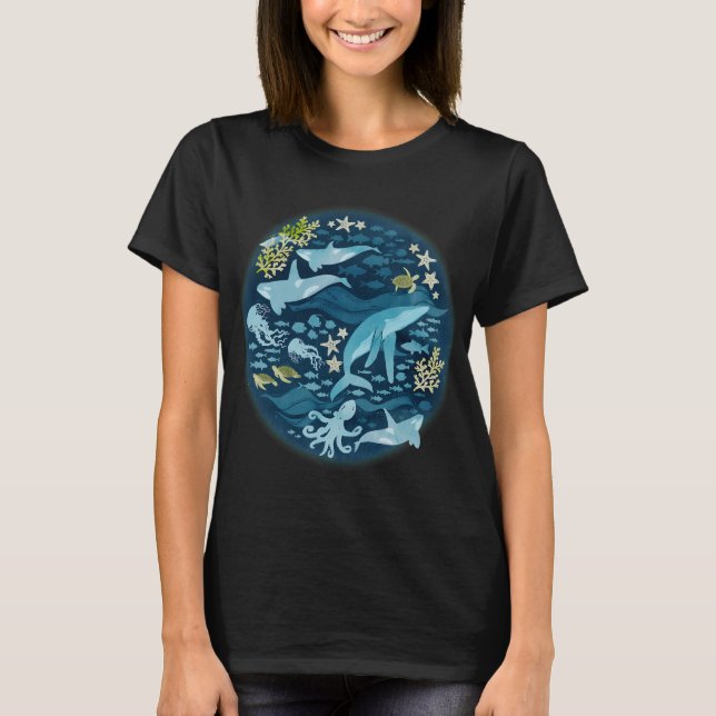 Havsliv i turkos t shirt (Framsida)