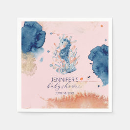 Havsliv | Papper för sjöhäst babydusch Pappersservett