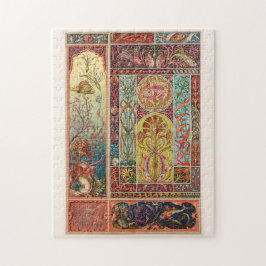 Havsliv under vatten, art nouveau akvarium pussel