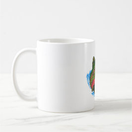 Havslöpande Öring som jagar Chrome Forell Kaffemugg