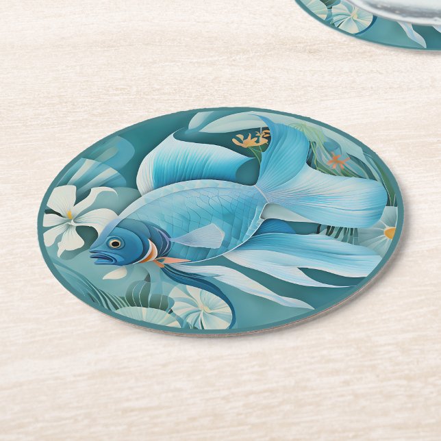 Havsmän Underlägg Papper Rund (Mermen Round Paper Coaster
)