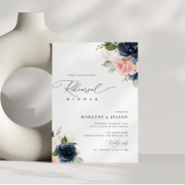 Havsmiddag och blommigt inbjudningar