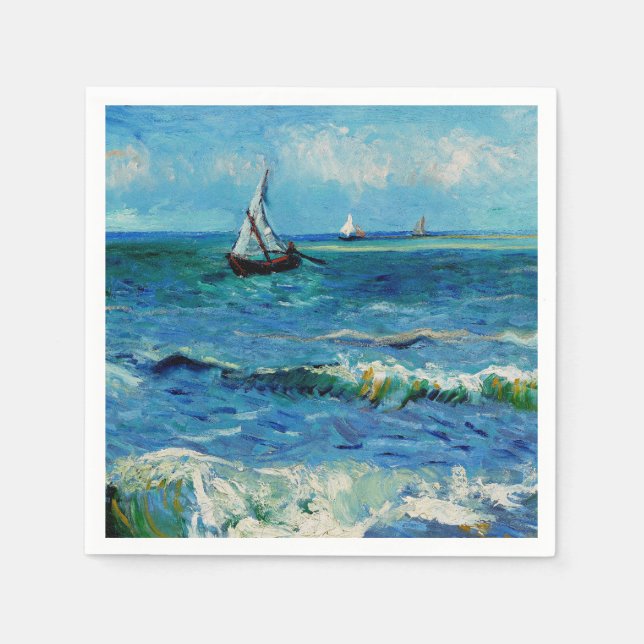 Havsmiljö vid Les Saintes-Maries Konstverk Pappersservett (Framsidan)