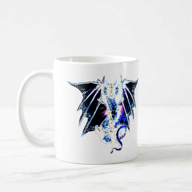 Havsmonster Drakdunge Oceanen Fantasydjur Konst Kaffemugg (Vänster)